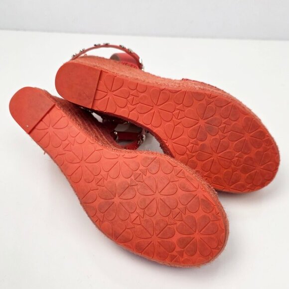Kate Spade Frenchy Espadrille Wedge Sandals Orange - 8.5 - Picture 13 of 13